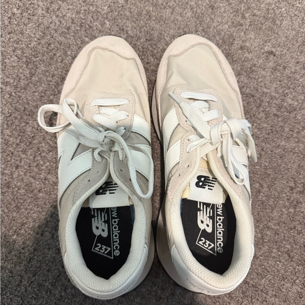 New Balance 237 Cream and White Sneakers